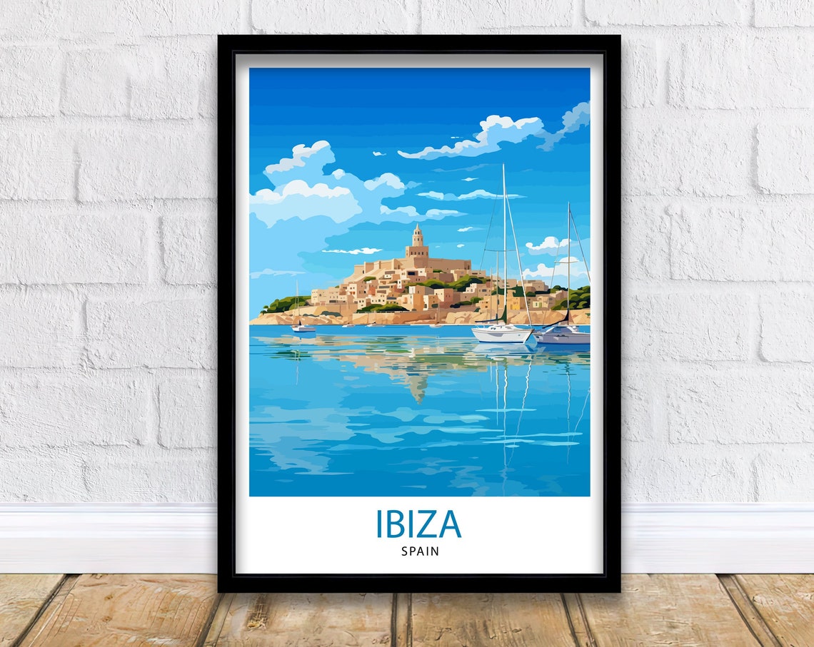Ibiza Travel Print Ibiza Wall Art Ibiza Home Decor Ibiza Illustration Travel Poster Gift For Ibiza Lovers Spain Travel Print