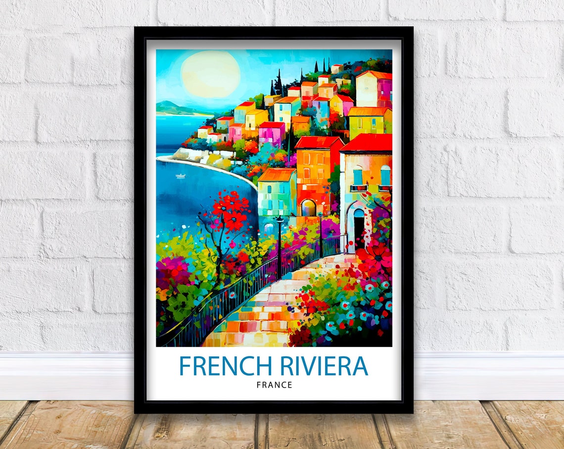 French Riviera Travel Print French Riviera Wall Decor French Riviera Poster France Travel Prints French Riviera Art Print French Riviera