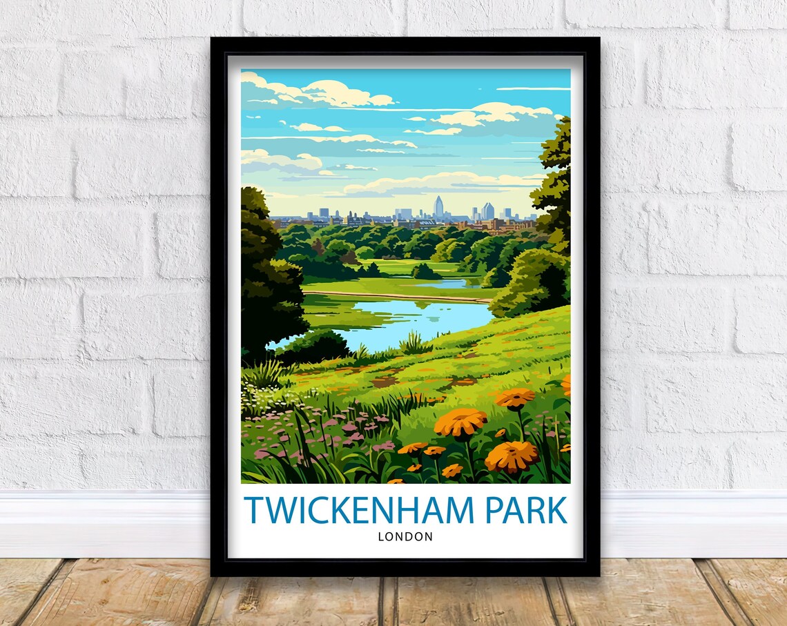 Twickenham Park London Green Meadows City Skyline Vista Poster