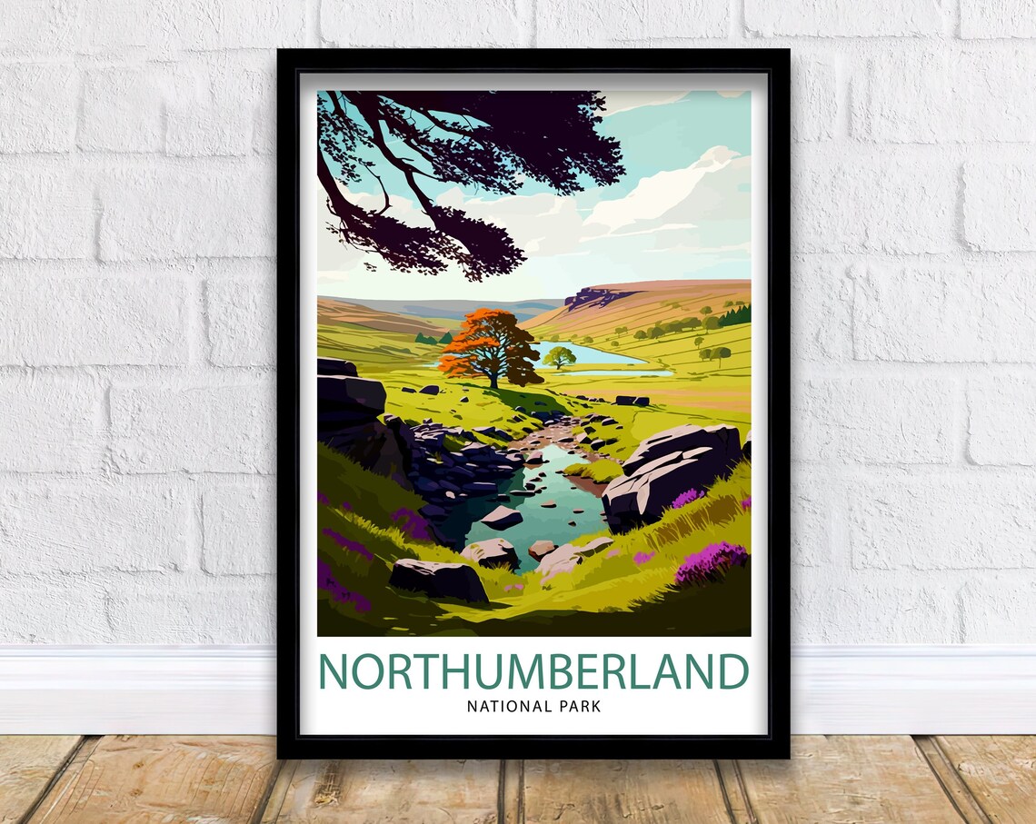 Northumberland National Park Travel Poster, Northumberland