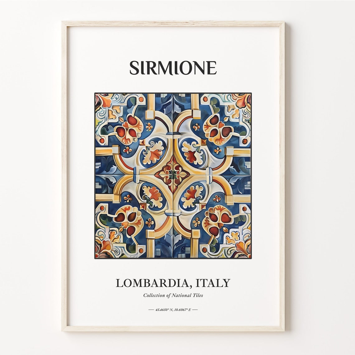 Sirmione Lombardia Italy Geometric Interlock Tile Art Poster
