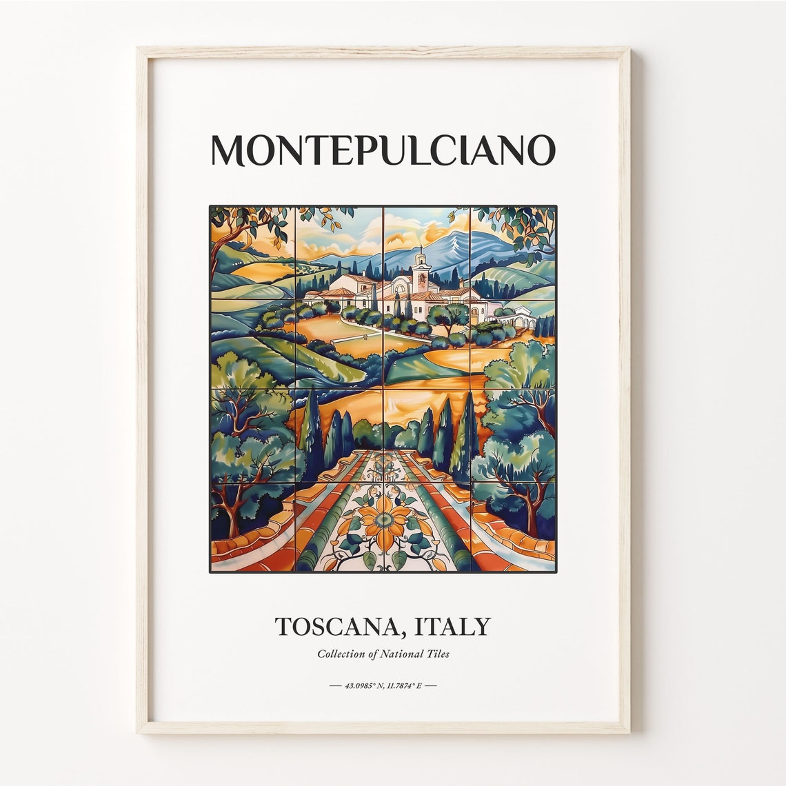 Montepulciano Tuscany Italy Tile Panel Villa Landscape Poster