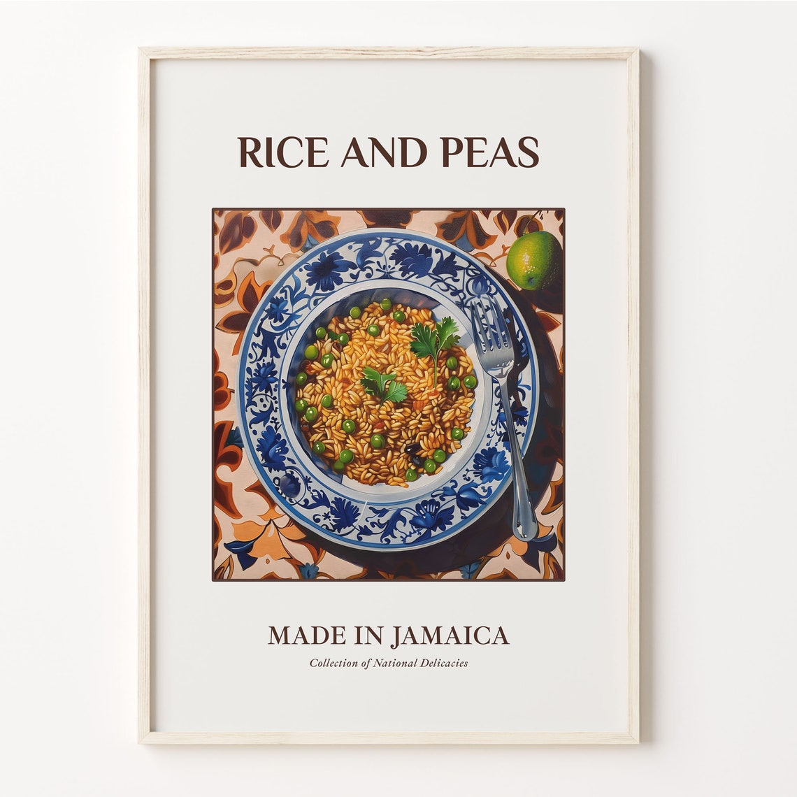 Rice And Peas Jamaican Plate Caribbean Food Kitchen Decor Poster