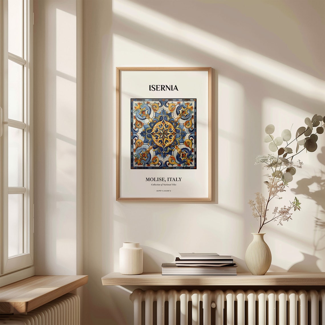 Isernia Molise Italy Geometric Rosette Tile Pattern Art Poster - Image 3