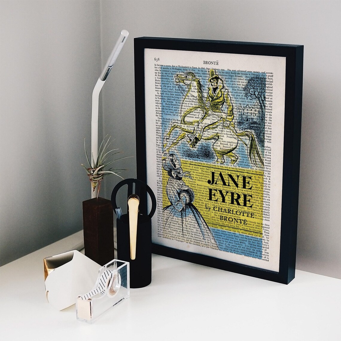 Charlotte Bronte Jane Eyre Horseback Illustration Dictionary Page Print - Image 2