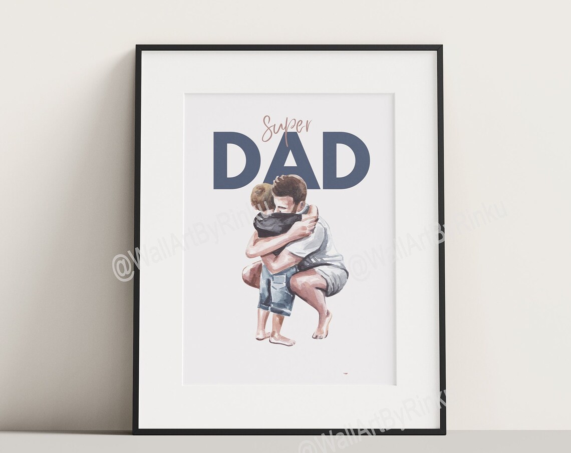 Father and Son Watercolour Art Print for Father's Day