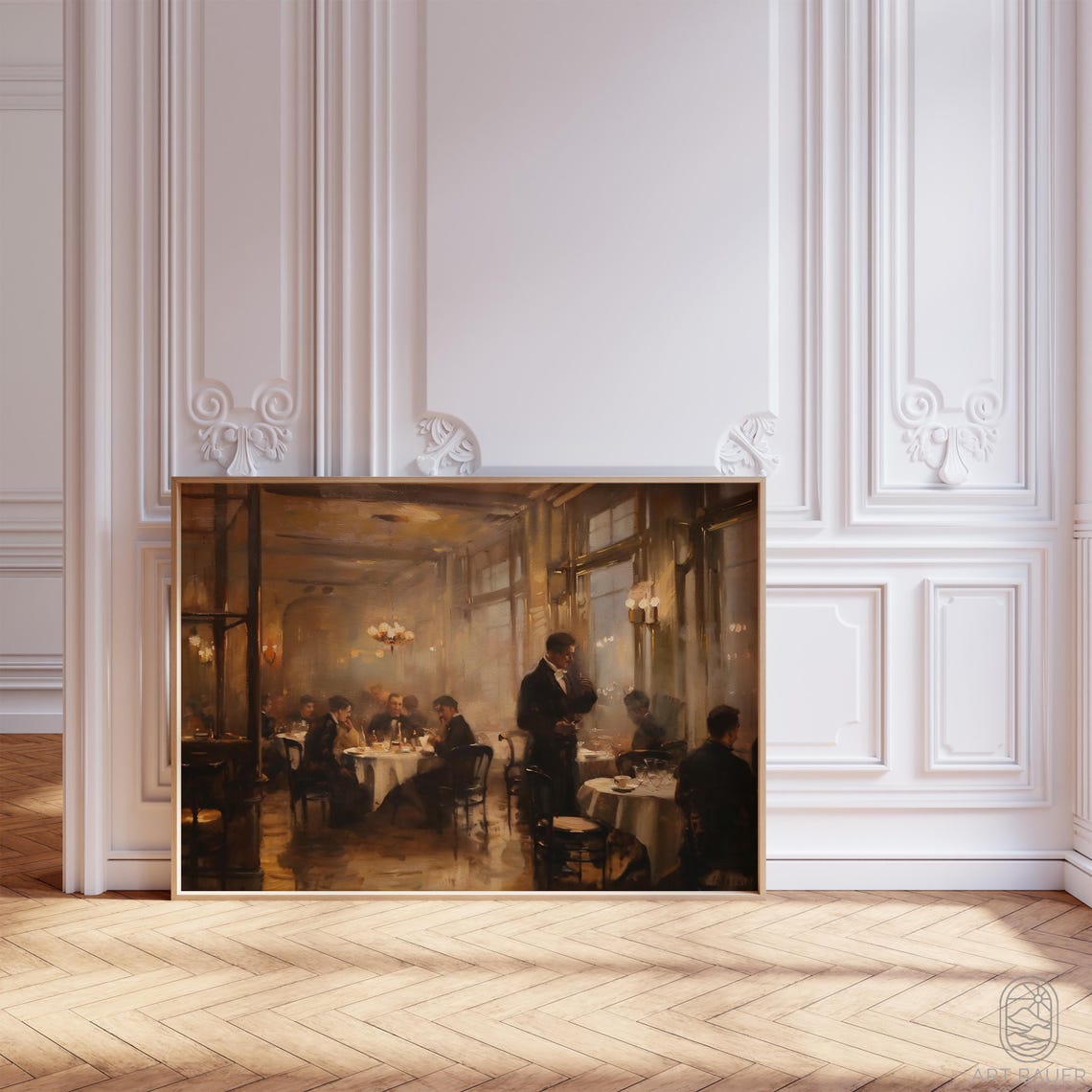 Classic Vienna Coffee House Interior Impressionist Warm Light Poster - Image 5