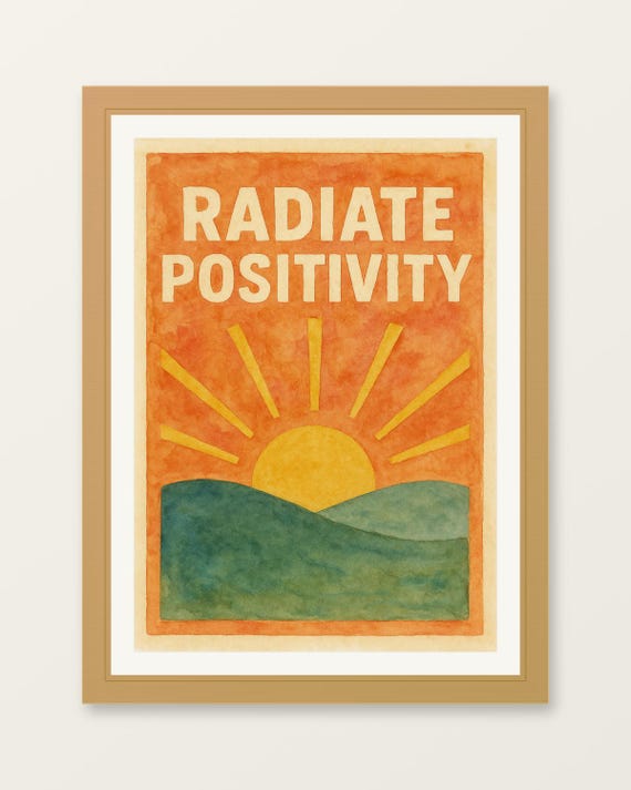 Sunrise Meditation Poster Radiate Positivity Growth Mindset