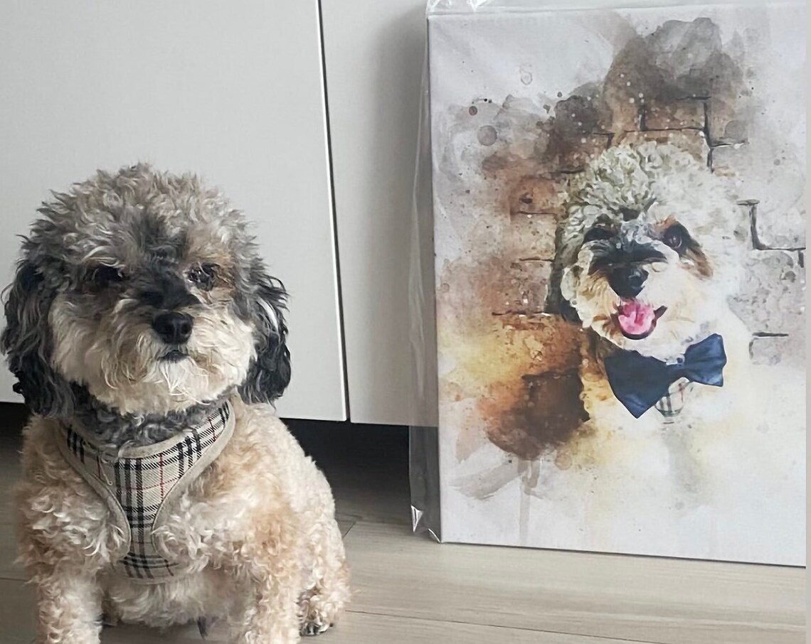 Watercolor Pet Portrait From Photo, Custom Dog Art Print