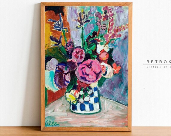 Matisse Print Wall Art Peonies Painting Still Life Painting Flowers Living Room Decor Pt4
