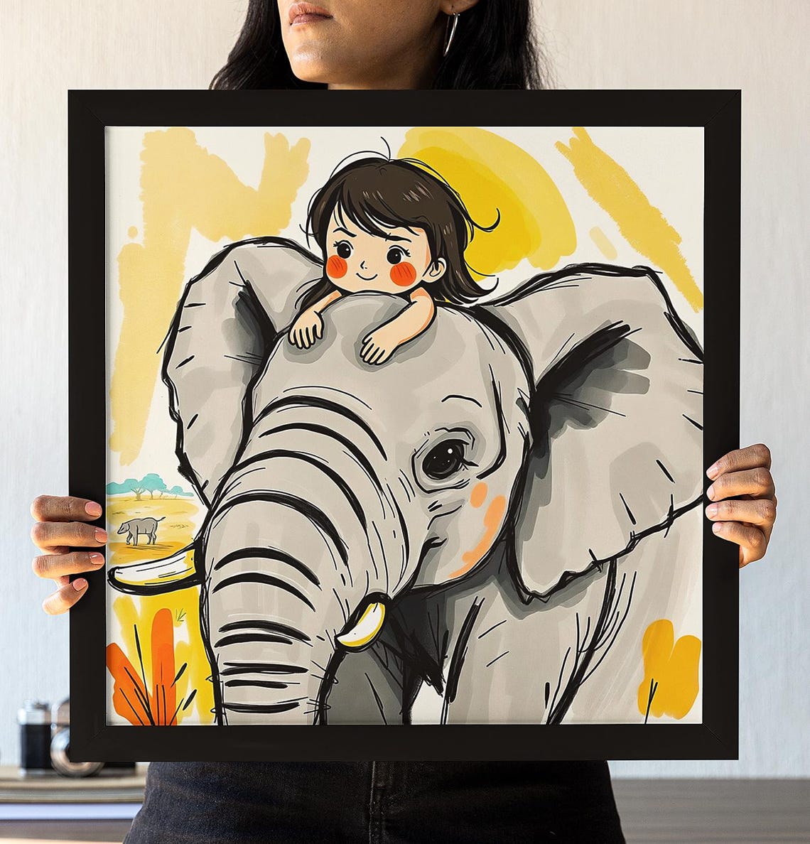 Elephant Poster, Children's Room Safari Decoration