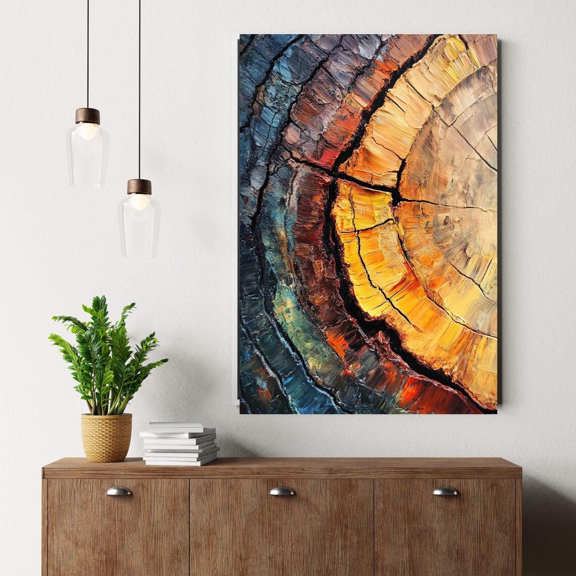Tree Ring Nature Print, Rustic Minimalist Wall Art - Image 4