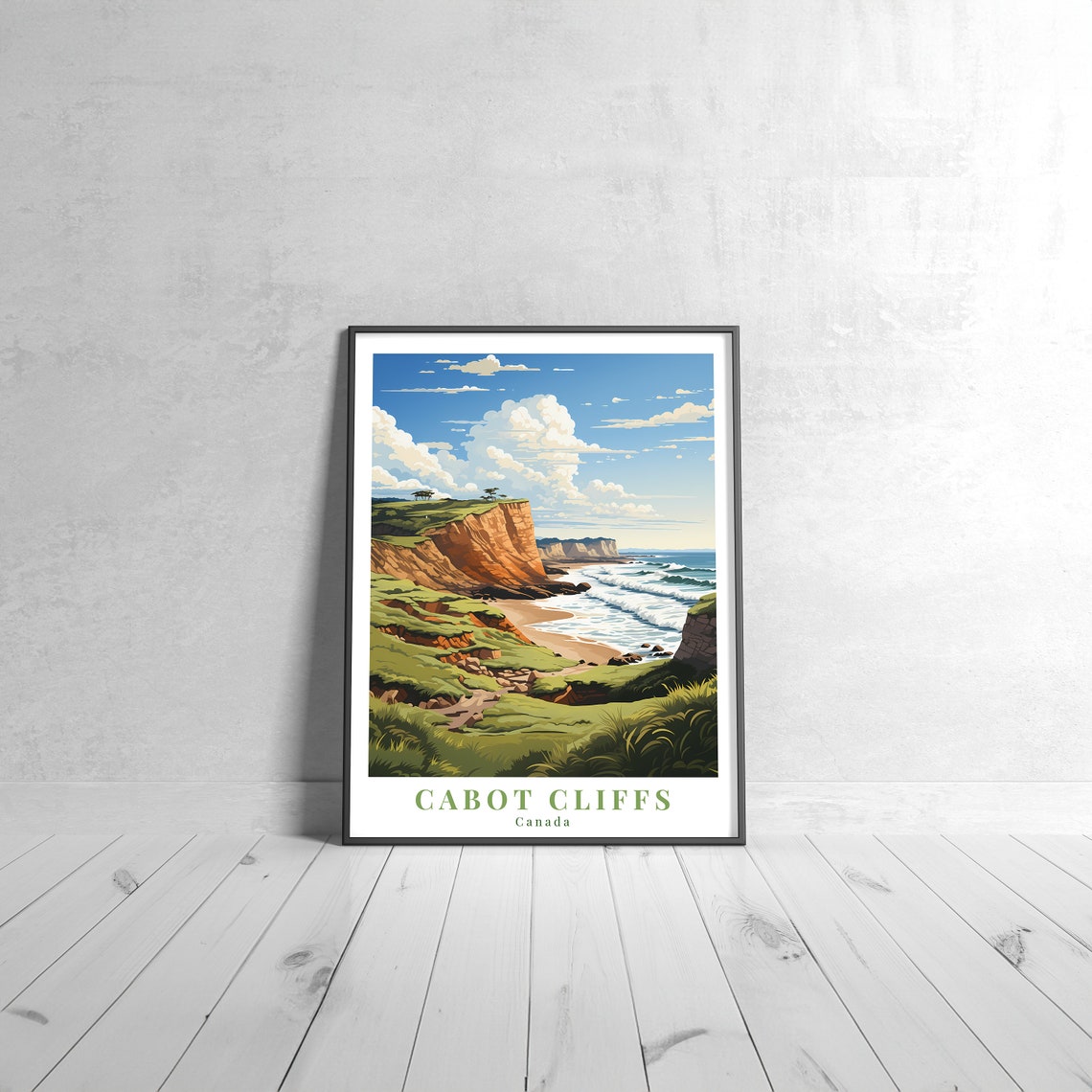 Cabot Cliffs Canada Coastal Cliffs Ocean Retro Travel Poster