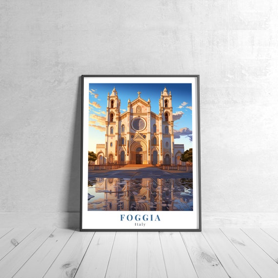 Foggia Vintage Travel Poster Retro Italy Art Print Colorful Home Decor Wall Unique Gift