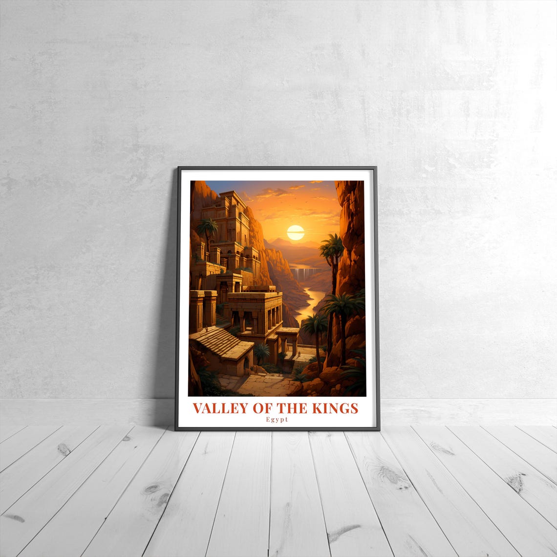 Valley Of The Kings Egypt Ancient Temple Sunset Travel Poster