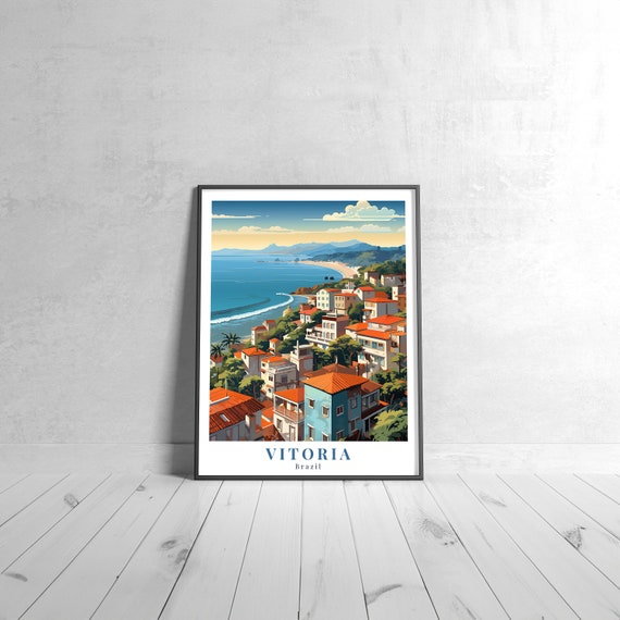 Vitoria Vintage Travel Poster Retro Brazil Art Print Colorful Home Decor Wall Unique Gift