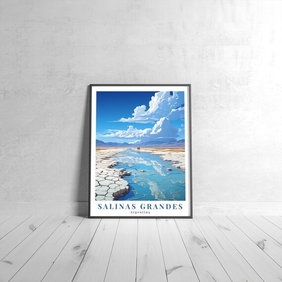 Salinas Grandes Argentina Salt Flat Hexagon Patterns Desert Travel Poster