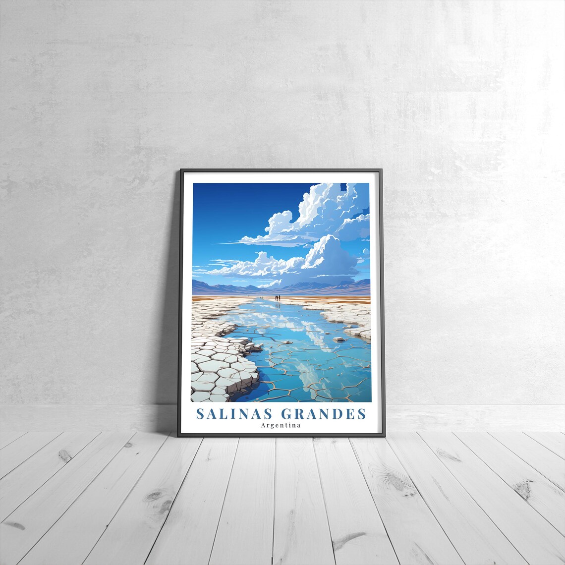 Salinas Grandes Argentina Salt Flat Hexagon Patterns Desert Travel Poster