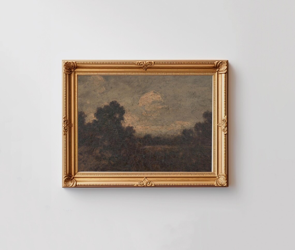 Moody Landscape Oil Painting Wall Art Print