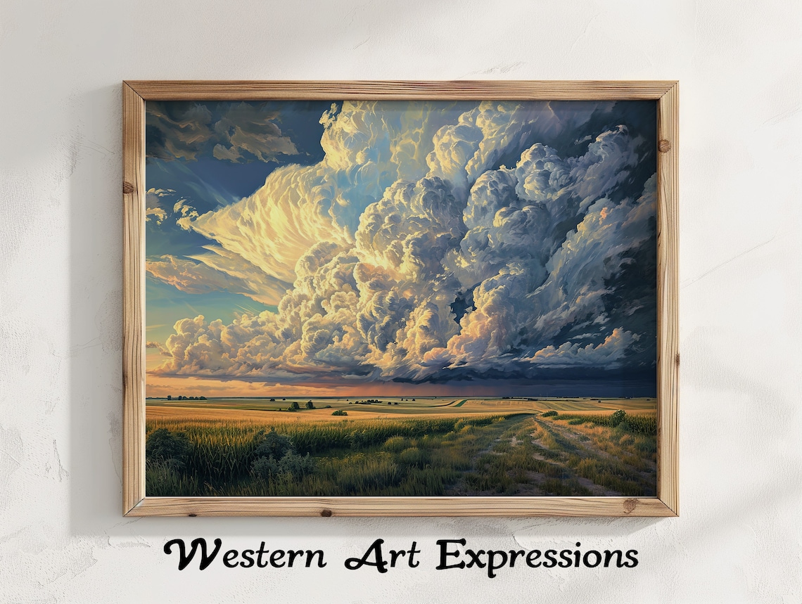 Thunderstorms Over Iowa Corn Fields Art Print