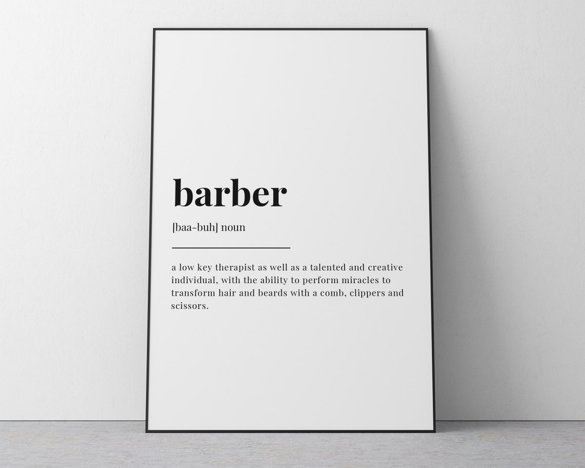Barber Definition Quote, Typography Wall Art Print - Image 3