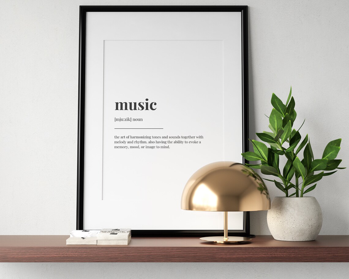 Music Definition Meaning, Typography Wall Art - Image 3