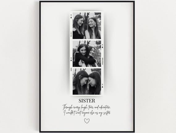 Personalized Sister Photo Print, Birthday Wall Art Gift