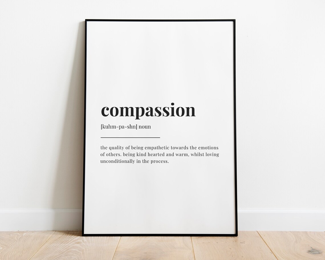 Compassion Definition Meaning Wall Art, Typography - Image 2