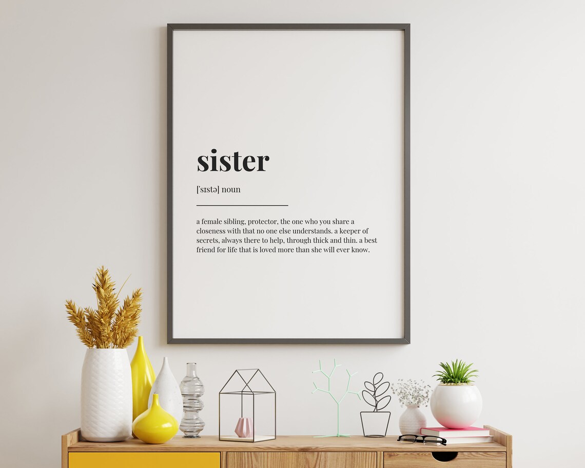 Sister Definition Meaning Gift Print - Image 3