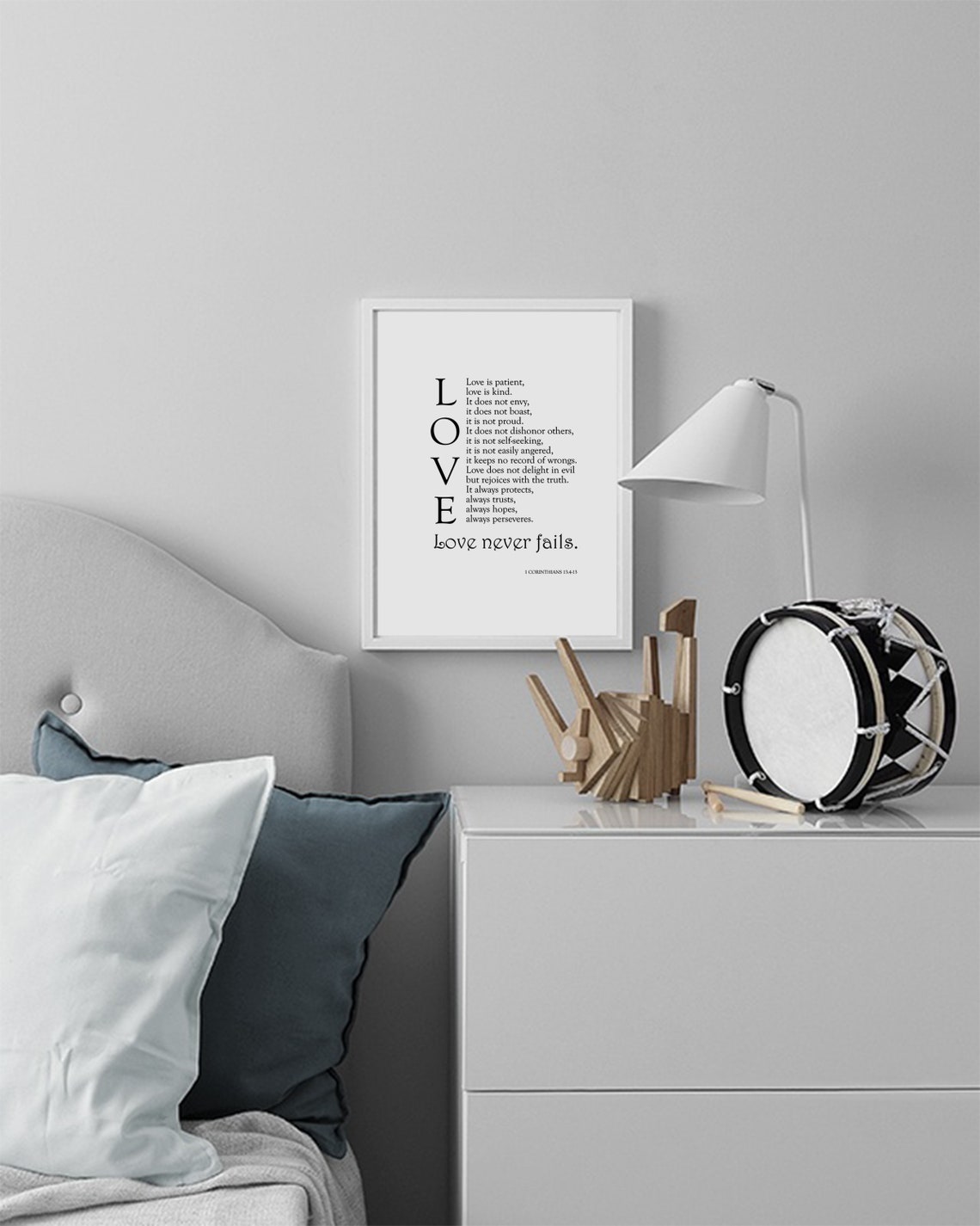 Love Never Fails Bible Verse 1 Corinthians 13 Minimalist Print - Image 2
