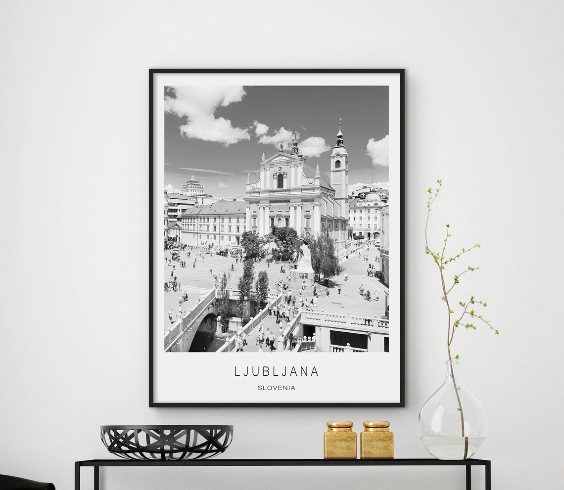 Ljubljana City Slovenia Ljubljana Poster Europe City Wall Art Travel Poster Cities Prints Home Decor City Wall Art City Poster