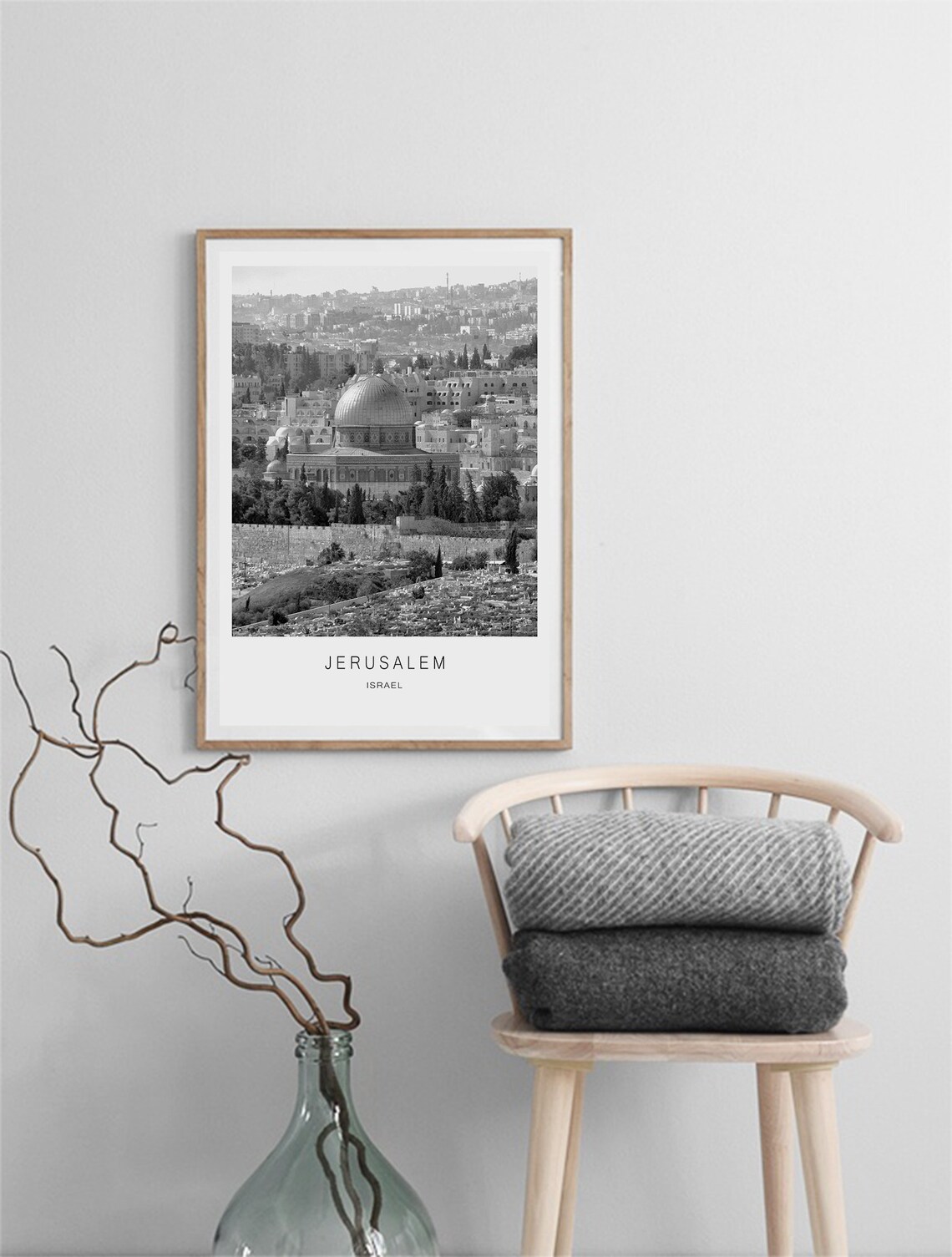 Jerusalem Israel Dome Of The Rock Black And White Photo Poster - Image 2