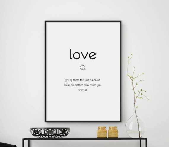 Sale Love Quotes Wall Art Love Quotes Print Definition Print Funny Quotes Print Valentines Day Gift Funny Poster