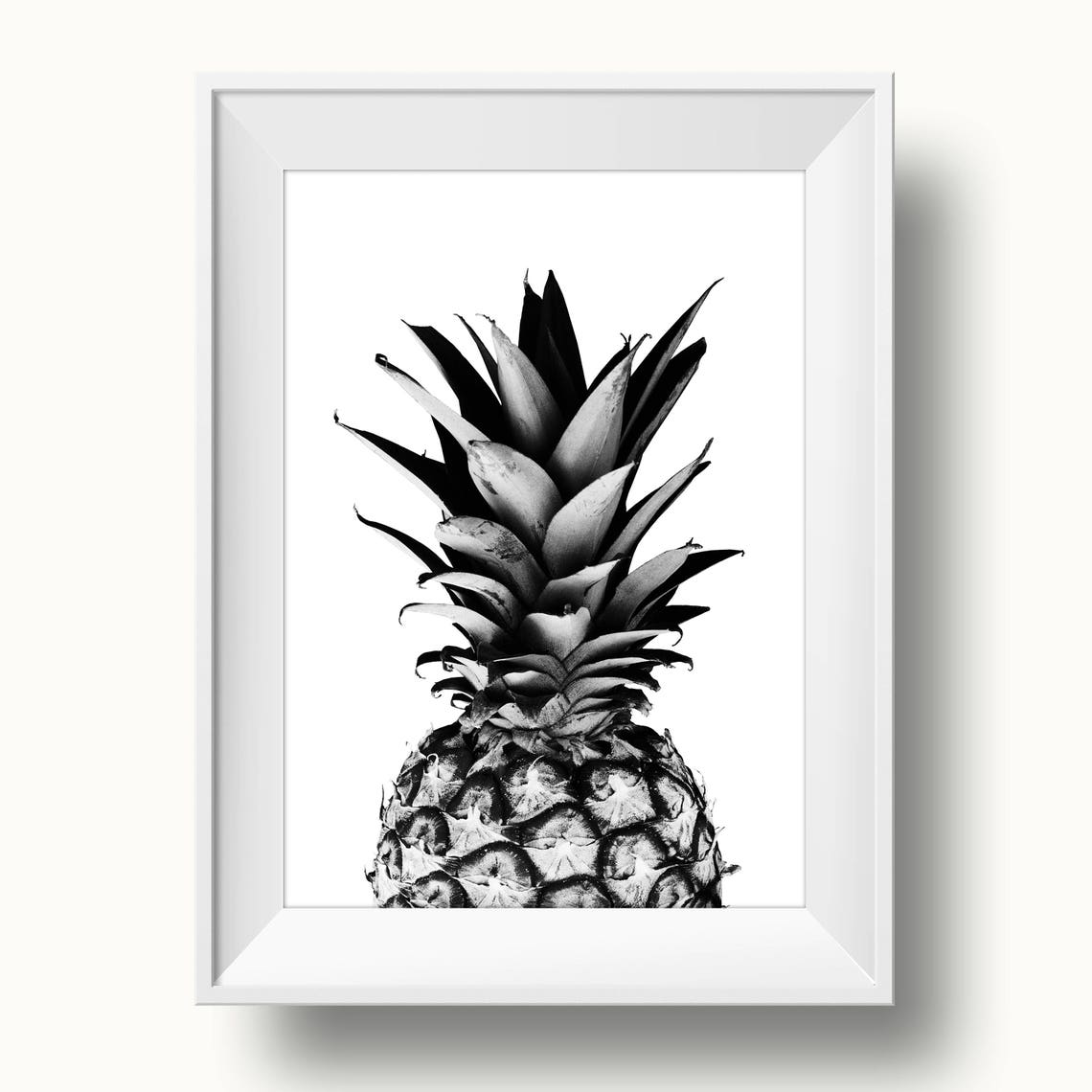 Black and White Pineapple Photography Minimalist Kitchen Art Poster - Image 2