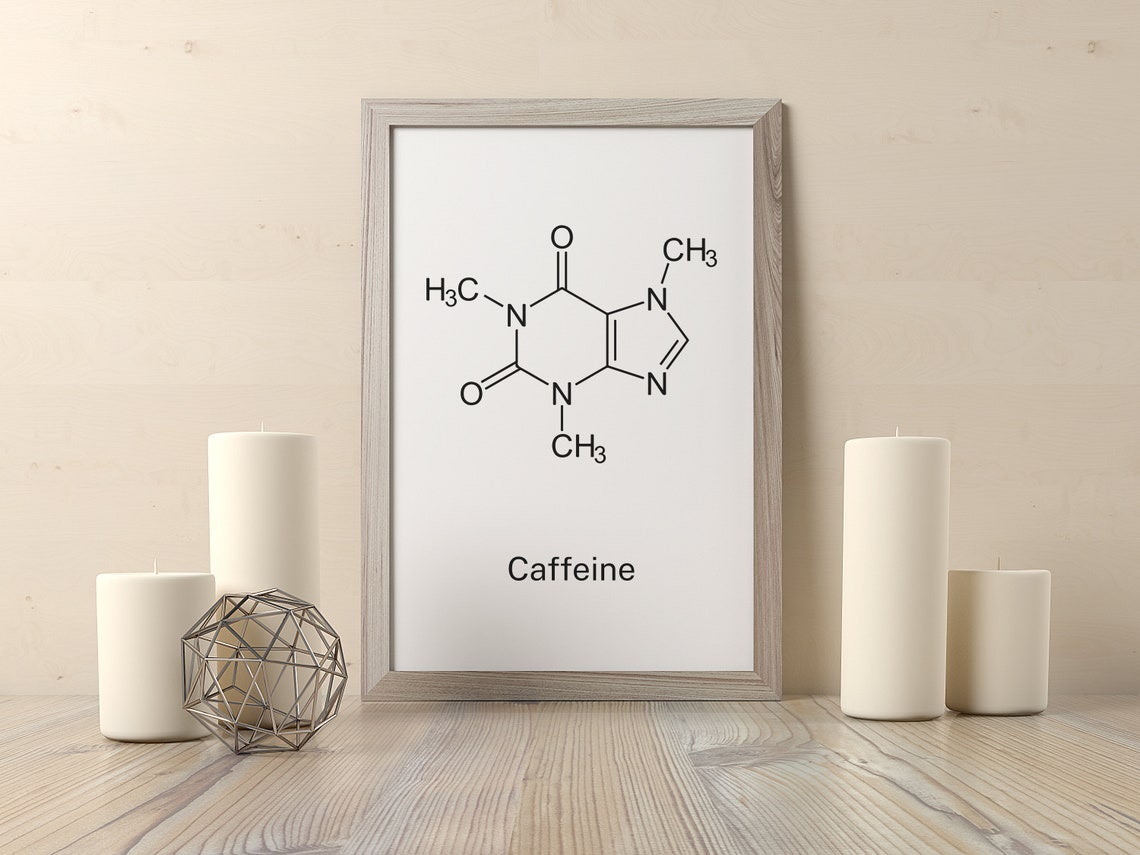 Minimalist Caffeine Molecule Chemistry Science Coffee Art Poster - Image 3