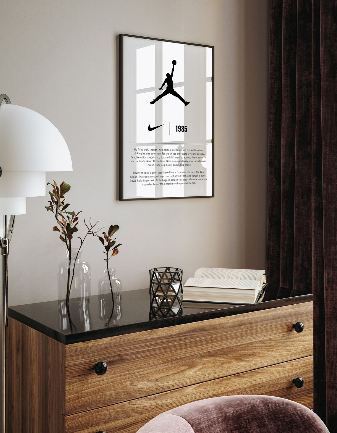 Michael Jordan 1985 Jumpman Nike Story Minimalist Sport Wall Art - Image 2