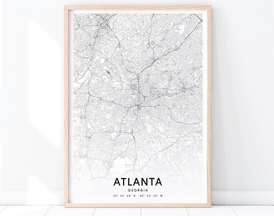 Atlanta Map Print, Georgia Modern Travel Poster