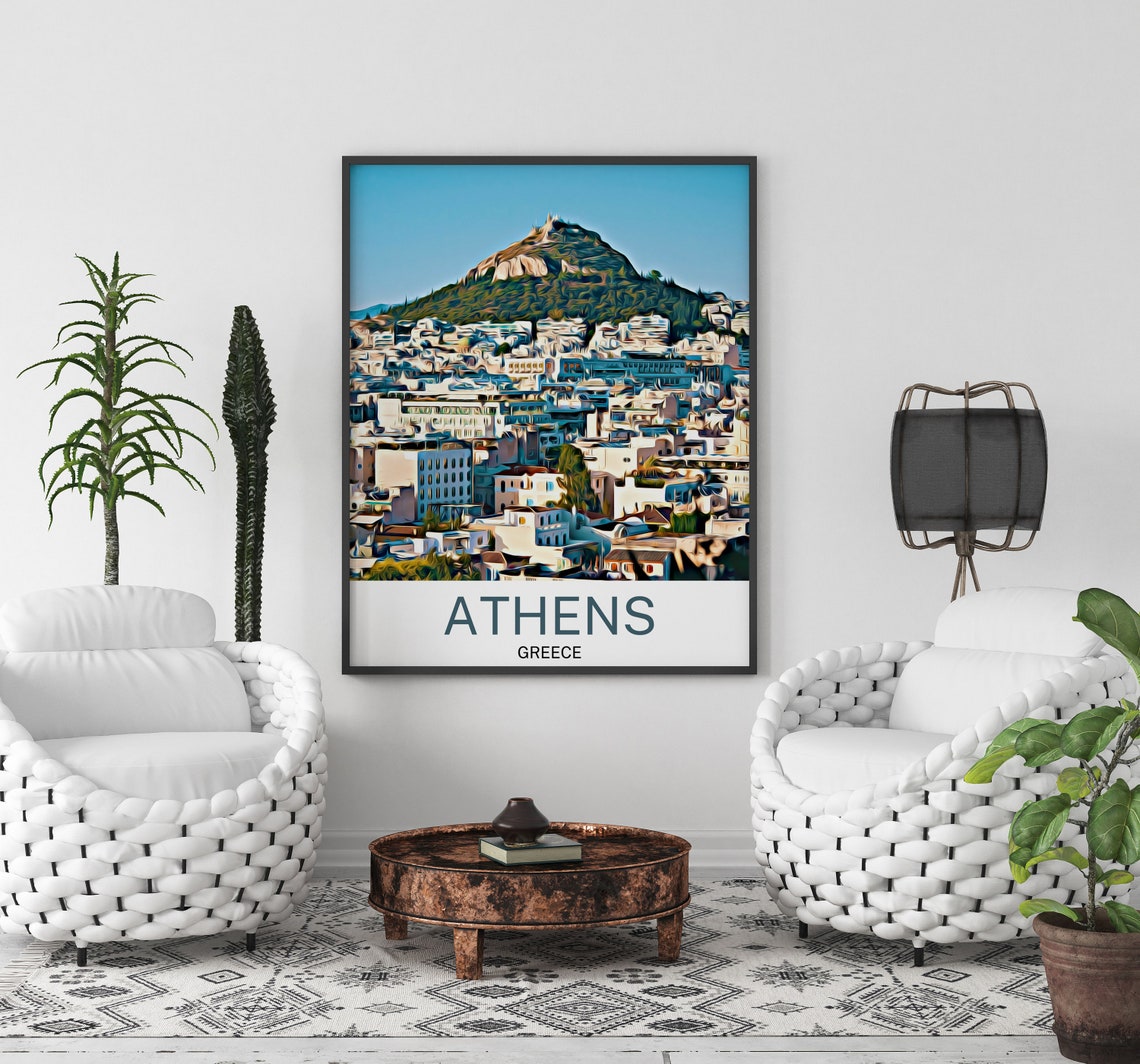 Athens Travel Print Athens Wall Art Athens Art Athens Artwork Athens Art Print Athens Gift Athens Poster Athens Travel Poster Print - Image 3