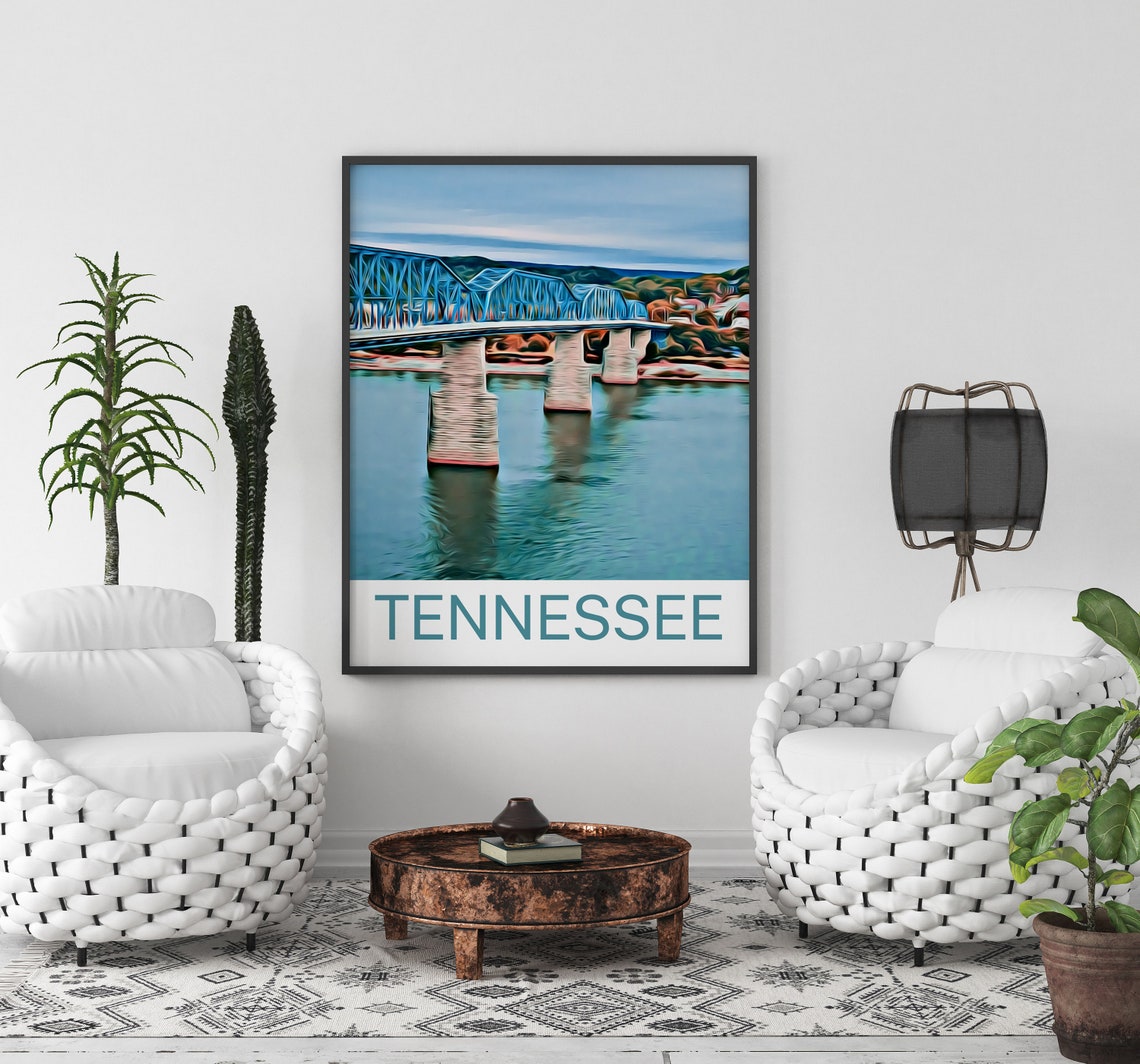 Tennessee Travel Print Chattanooga Wall Art Tennessee Art Tennessee Artwork Tennessee Art Print Chattanooga Tennessee Wall Art Print - Image 2