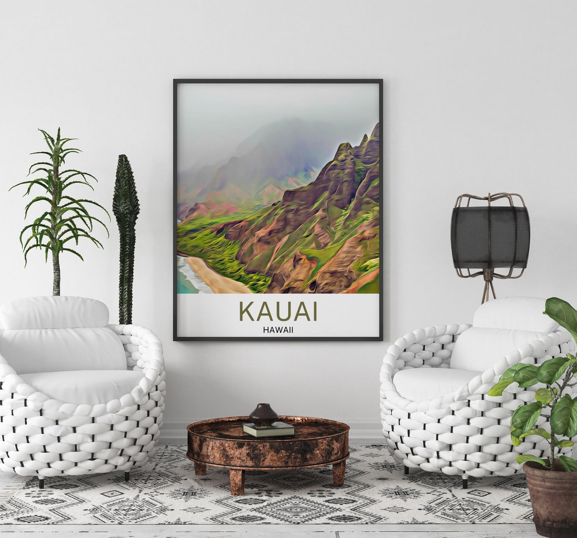 Kauai Travel Print Kauai Wall Art Kauai Poster Kauai Art Print Kauai Wall Decor Kauai Travel Kauai Artwork Kauai Painting Kauai Gift - Image 3