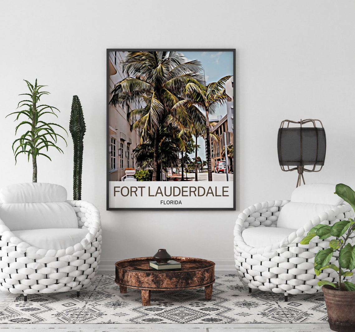 Fort Lauderdale Travel Print Fort Lauderdale Wall Art Fort Lauderdale Art Fort Lauderdale Artwork Fort Lauderdale Art Print - Image 3