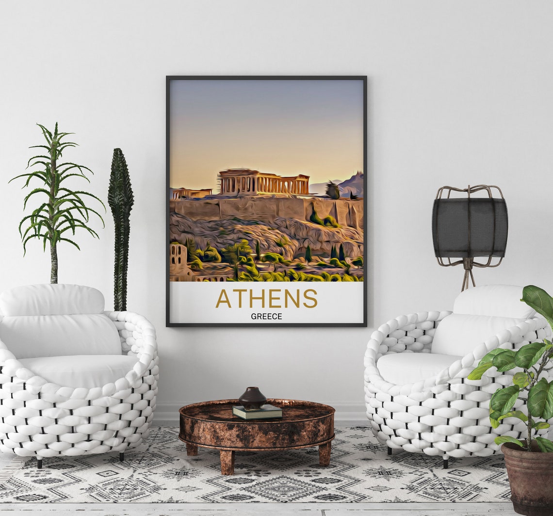 Athens Travel Print Athens Wall Art Athens Art Athens Artwork Athens Art Print Athens Gift Athens Poster Athens Travel Poster Print - Image 3
