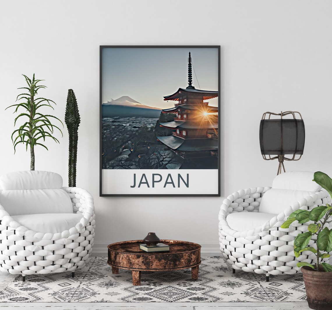 Japan Japan Print Japan Wall Art Japan Poster Japan Painting Japan Japan Gift Travel Poster Print - Image 3