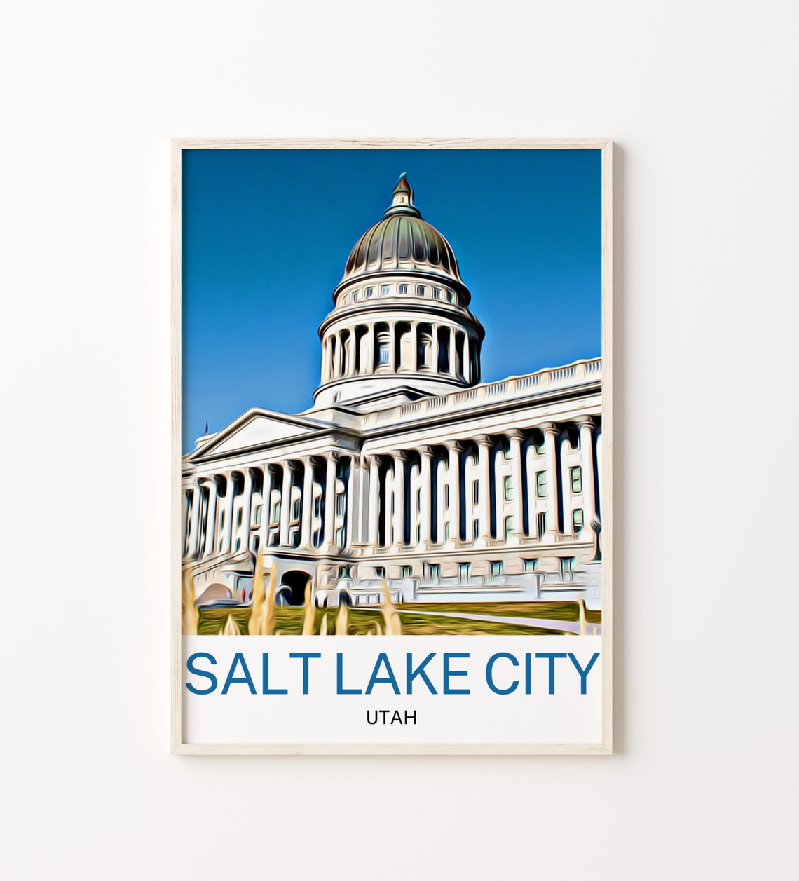Salt Lake City Travel Print Salt Lake City Wall Art Salt Lake City Art Salt Lake City Artwork Salt Lake City Art Print Utah Print Utah
