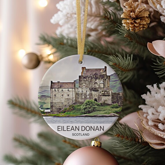 Eilean Donan Castle Scotland Christmas Ornament Souvenir Print
