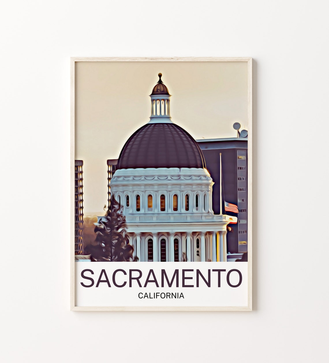 Sacramento Travel Print Sacramento Wall Art Sacramento Poster Sacramento Art Print Sacramento Wall Decor Sacramento Travel