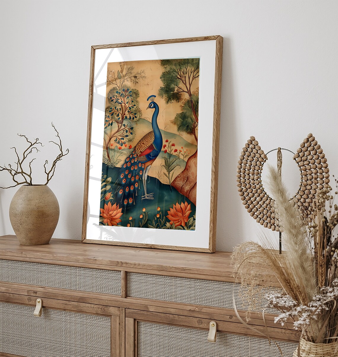 Peacock Vintage Mughal Indian Art Poster - Image 2