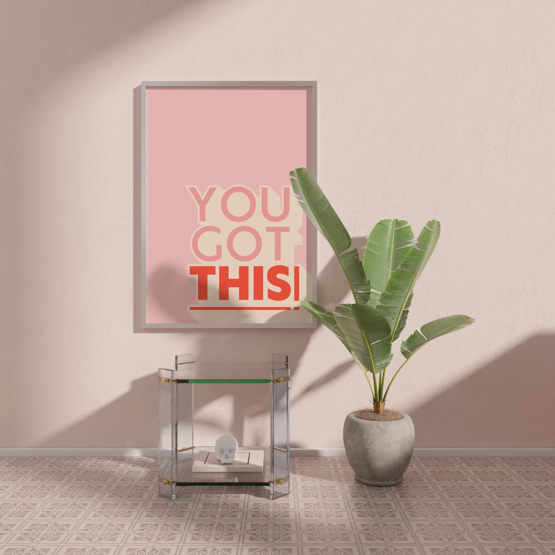 You Got This Pink Layered Typography Motivational Wall Poster - Image 3