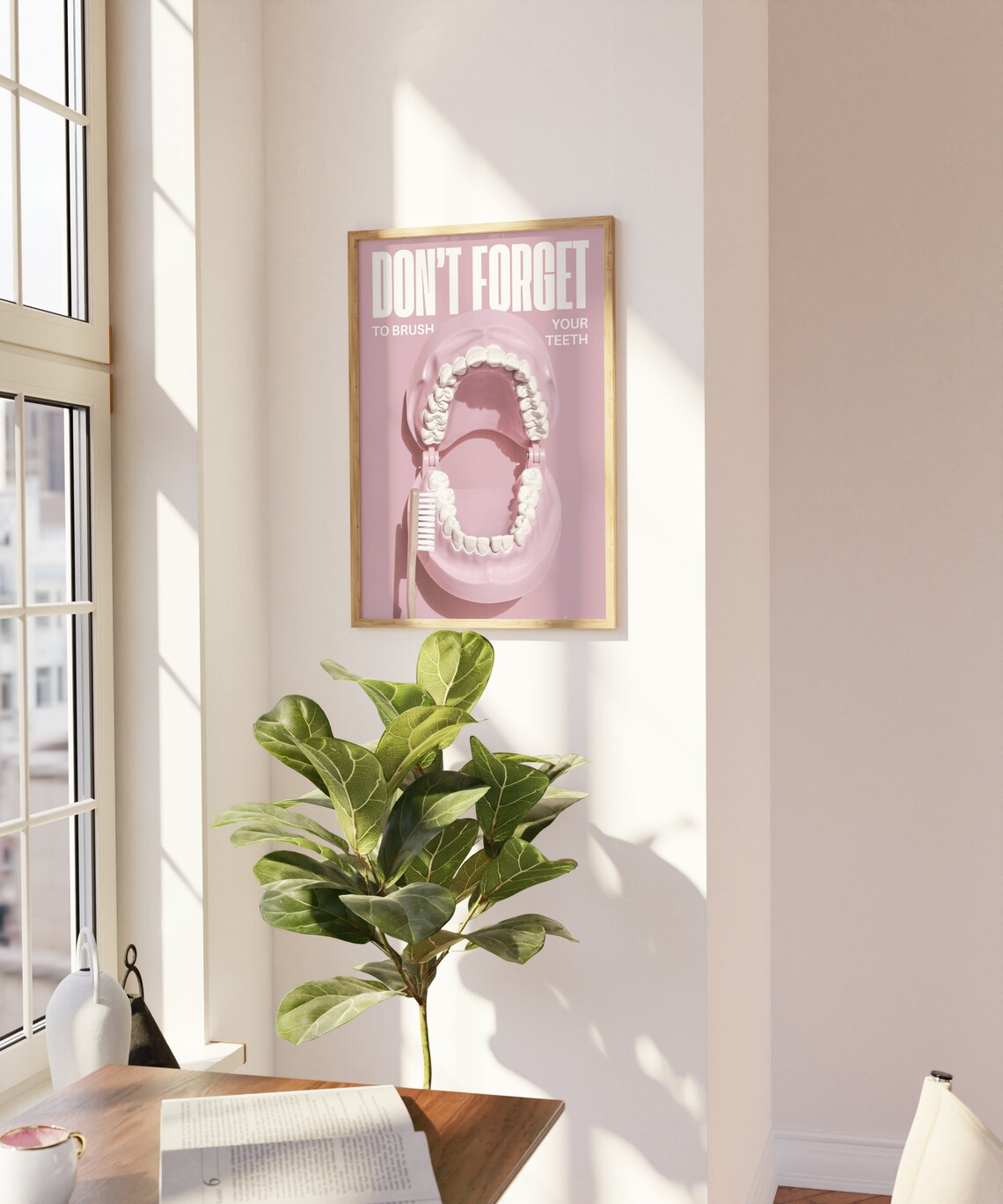 Brush Your Teeth Funny Bathroom Art Print - Image 3