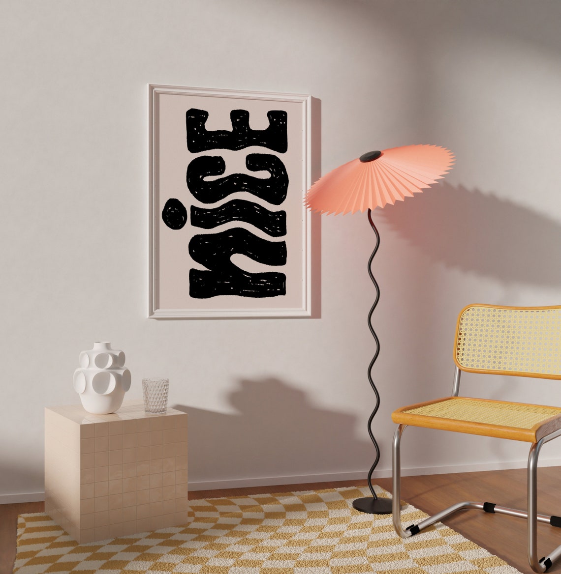 Nice Wavy Black Bold Typography Minimal Positive Quote Art Poster - Image 3